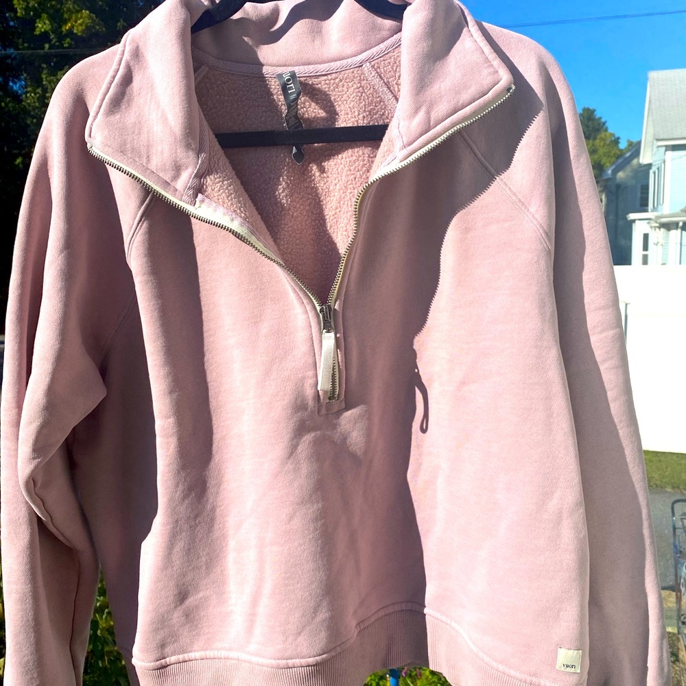 VUORI (by Peloton) 1/2 Zip Cozy Pullover Sweatshirt in Rose